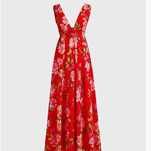 J. Crew Rosette Plunge Maxi Dress